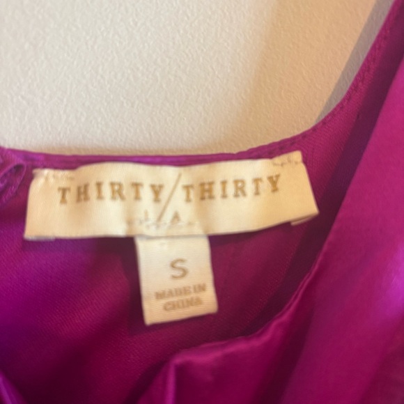 Thirty Thirty Fuschia Satin Corset Bubble Mini Dress Small Cocktail Evening - Picture 9 of 11